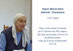 Retour à Dieu de sœur Marie-Véra